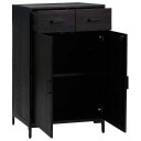 vidaXL Skoskap svart 75x40x110 cm resirkulert heltre furu