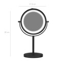 Gillian Jones Table Mirror w. Strong LED Light Mat Black