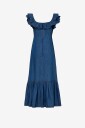 byTimo   Denimkjole Denim Ruffle Maxi   Blå