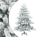  Moderne Kunstig Hengslet Juletre Snø Flocket Hvit 150 cm