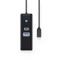 Orico PWCUR-C3 USB-hub med USB-A 3.0, USB-C 3.0 og RJ45 Gigabit 1,8m Svart