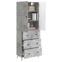 vidaXL Skapsett 2 pcs Betonggrå 66 x 34,5 x 90 cm Konstruert tre