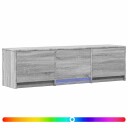  TV benk med LED Grå Sonoma 140 x 34 x 40 cm Konstruert tre