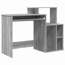  Skrivebord med Lagring Grå Sonoma 120,5x44x88,5 cm Konstruert Tre