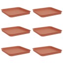 vidaXL Firkantet Blomsterbrett 6 pcs Klinker Rød 21 x 21 x 2 cm Plast