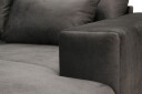 Grande 6 seters U Sofa med Divan Høyre   Mørkegrå Fløyel