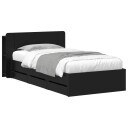  Sengeramme med oppbevaring Svart 100 x 200 cm Konstruert tre