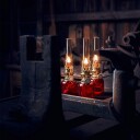 Koholmen Rubinrød Fotogenlampe fra Karlskrona Lampfabrik