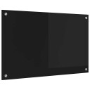  Kjøkkenbakplate Svart 80 x 50 cm herdet glass
