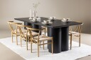 Olivia Spisegruppe 210 cm Rektangulær med 6 Alfons stoler - Sort/Beige
