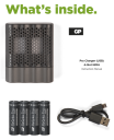 GP ReCyko Pro Batterilader USB inkl. 4 AA batterier