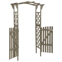 vidaXL Pergola med port 116x40x204 cm heltre gran grå