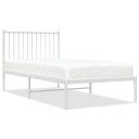 vidaXL Sengeramme i metall med hodegavl hvit 90x190 cm