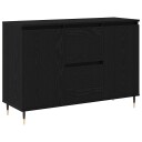  Sideboard med Dører og Skuffer Svart Eik 101,5x35x70 cm