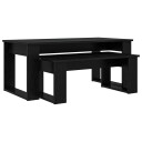  Kaffebord Sett 2 pcs Svart Eik Konstruert tre