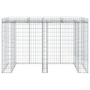 vidaXL Gabionvegg for søppelkasse 192x91x120 cm galvanisert jern