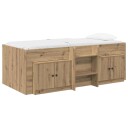 Loft Seng Ramme med Skap 3 pcs Artisan eik Konstruert tre