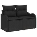  Hagesofa Set med lagring 9 pcs Svart polyrotting