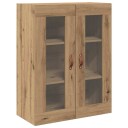  Vegghengt skap med glassdører Artisan Eik 69,5x34x90 cm