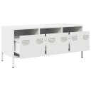  TV-benk hvit 101,5x39x43,5 cm kaldvalset stål 8721102929885