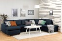 Crazy 5 seters Høyrevendt U formet X Large Sofa med Divan og Sjeselong i Stoff   Blå