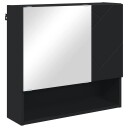  Speilskap Veggmontert Svart 59 x 17 x 55 cm Konstruert tre