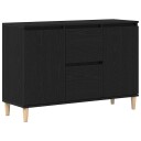  Serviesskap med skuff Svart 101 x 35 x 60 cm Konstruert tre