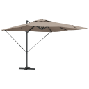  Cantilever Roma parasoll med LED lamper Taupe 286x285x270 cm Aluminium