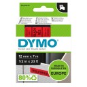 Dymo D1 12mm Etikettbånd Svart/Rød 7m for Håndverktøy