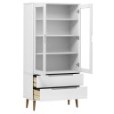  Vitrine MOLDE hvit 90x35x175 cm heltre furu