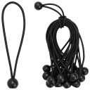  teltutstyr Bungee snorer med kuler 100 stk. Svart 4 mm x 22 cm Polypropen