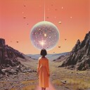 A Space Disco Collage Art Poster Plakat / 100x100cm