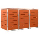 vidaXL Søppeldunkskur trippelt 207x77,5x115 cm rustfritt stål