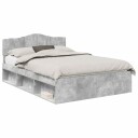  Sengestamme med hodegjerde Betonggrå 150 x 200 cm Massiv furu