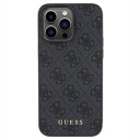 Guess Guhcp15lg4gfgr Iphone 15 Pro 6.1" Gray/Gray Hard Case 4G Metal Gold Logo