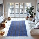 Ryetepper   Leora Natural Cotton Shaggy blå/brun Størrelse: 200 x 290 cm