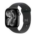 Apple Watch Series 11 GPS + Cellular 46mm Jet Black Aluminium Case with Black Sport Band M/L