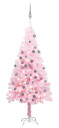 vidaXL Kunstig juletre med LED og kulesett 150 cm PVC rosa