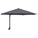  veggmontert hageparasol med LED Antrasitt 248 cm