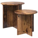 vidaXL Sidebordssett 2 pcs Gammelt tre Konstruert tre