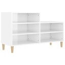 vidaXL Skoskap h?yglans hvit 102x36x60 cm konstruert tre