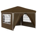 vidaXL Pop up Festtelt 288 x 288 x 245 cm Gråbrun Oxford Stoff