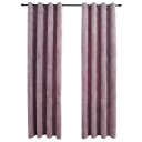 Vidaxl Lystette Gardiner Med Ringer 2 Stk Fløyel Antikk Rosa 140x225 Cm