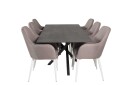 Venture Design Piazza & Comfort spisegruppe Grå/grå 6 st stoler & bord 180 x 90 cm