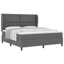  Box Spring Seng med Madrass i Mørkegrå 180x200 cm Stoff