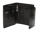 Nord Leather Dame skinn portemone 9 kortlommer/ myntlomme Svart