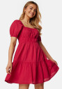 BUBBLEROOM Short Sleeve Cotton Dress Red XS
