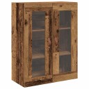  Vegghengt Hylle med Glassdører Gamle Tre 69,5x34x90 cm