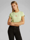 Calvin Klein Jeans Monologo Baby Rib Tee - Green - S