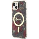 Guess iPhone 14 Plus 6.7" Hardcase Flower MagSafe Grønn/Kaki